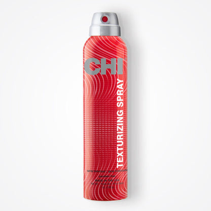 Red can of CHI Texturizing Spray on a white background