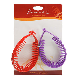 KIM & C 2pcs Flexible Comb Hair Clips
