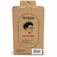 The back of a brown kraft cardboard box for Twist Da Guys, featuring a black line art illustration of a man with spiky hair and glasses, with red text reading 'EASY TO CARRY'.