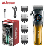 Marske hair trimmer set with packaging, attachments, and cable on a white background