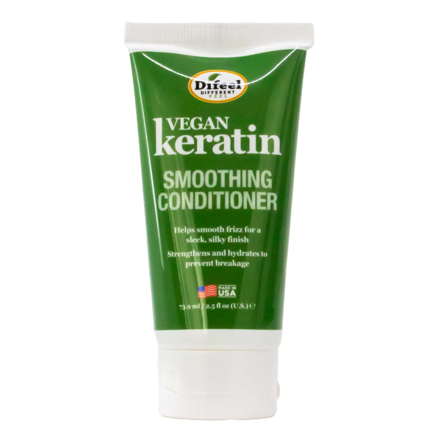 Tube of Vegan Keratin Smoothing Conditioner on a white background