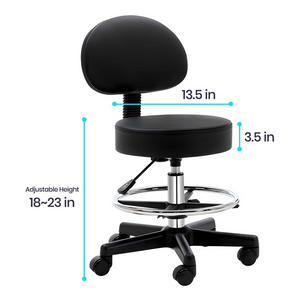 Gen'C Beauty Salon Stool with Back Support Foot Rest
