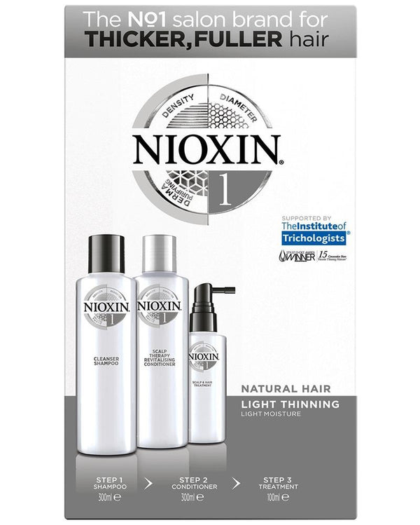 NIOXIN Kit System 1 Cleanser (300ml) + Scalp Therapy (300ml) + Scalp Treatment (100ml)