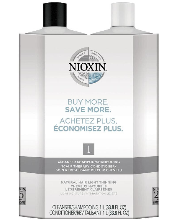 NIOXIN System 1 Duo Cleanser (1L) + Scalp Therapy (1L)
