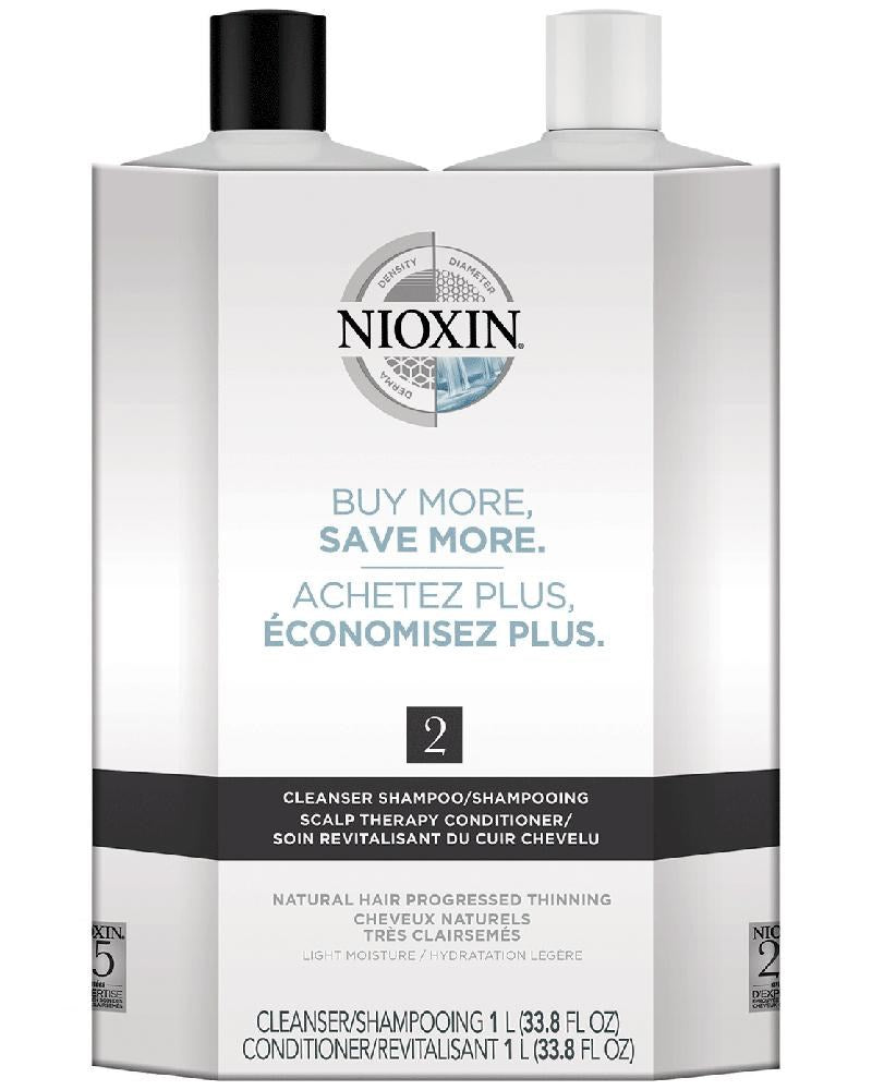 NIOXIN System 2 Duo Cleanser (1L) + Scalp Therapy (1L)