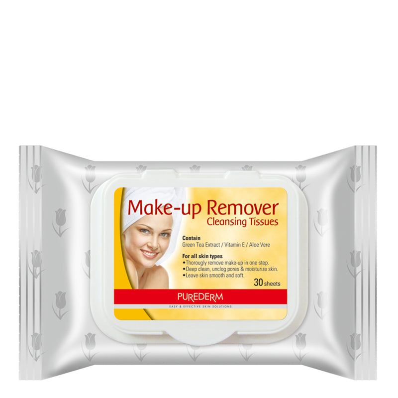 PUREDERM Make-Up Remover Cleansing Tissues (30 Sheets)