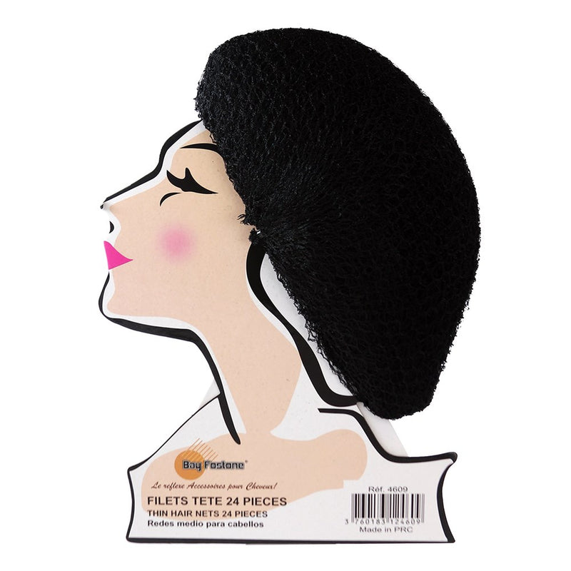 KIM & C Thin Hair Net with Face Display [24pcs/pack]
