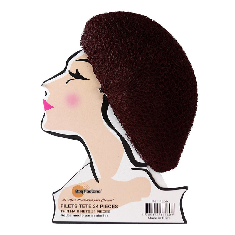 KIM & C Thin Hair Net with Face Display [24pcs/pack]
