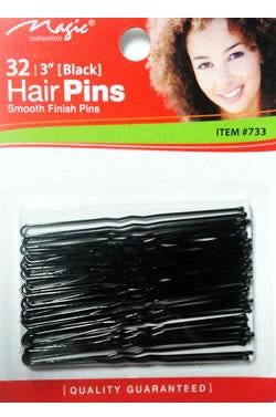 MAGIC COLLECTION 3 Inch Hair Pins Black