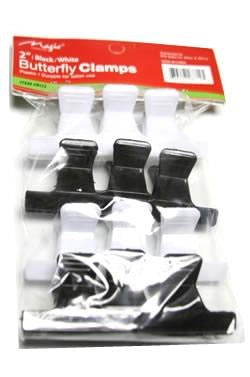 MAGIC COLLECTION Butterfly Clamp 2inch [Black/White] #BU2 [pk]