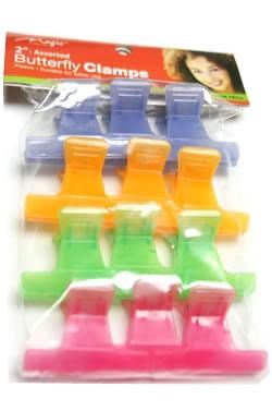 MAGIC COLLECTION Butterfly Clamps 2inch [Assorted] #BU2AST [pk]