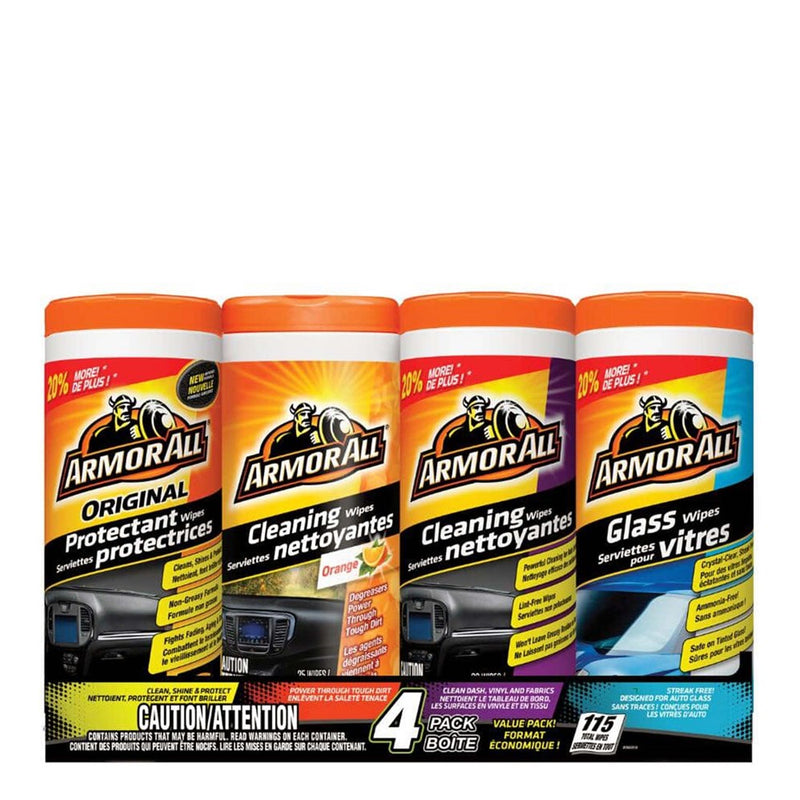 ARMOR ALL Wipes 4 Pack (Total 115 wipes)