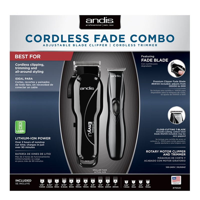 ANDIS Cordless Fade Clipper/Trimmer Combo [CUL Certified]