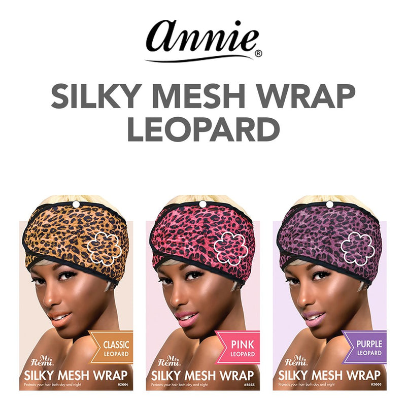 Annie Silky Mesh Wrap - Pink Leopard