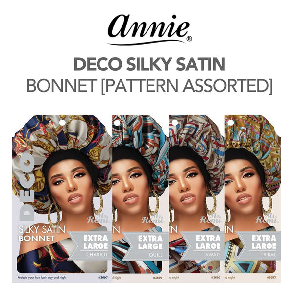 ANNIE Deco Silky Satin Bonnet [Pattern Assorted]