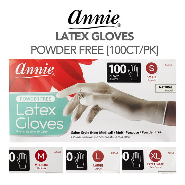 ANNIE Latex Gloves - Powder Free [100ct/pk]