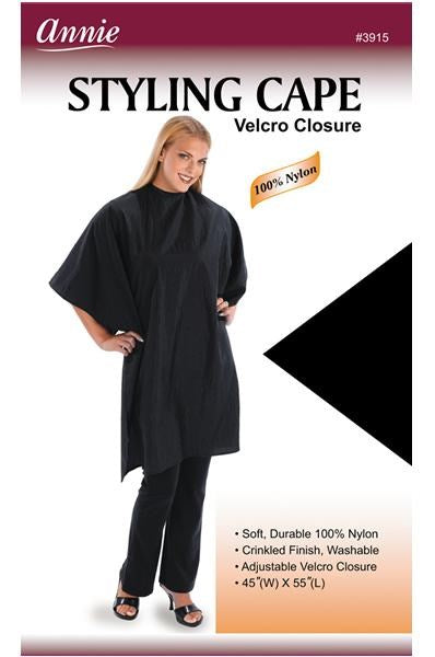 ANNIE Styling Cape with Velcro Closure[100% Nylon] #3915 Black [pc]