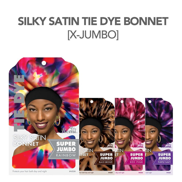 ANNIE Silky Satin Tie Dye Bonnet [Super Jumbo]