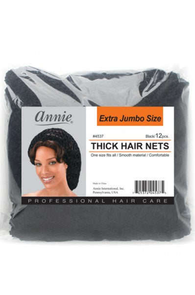 ANNIE Thick Hair Net Extra Jumbo (12pcs Bulk Pack)