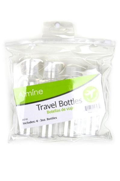 ANNIE Almine Travel Bottles 3oz in pouch #4748 [4pc/pk]
