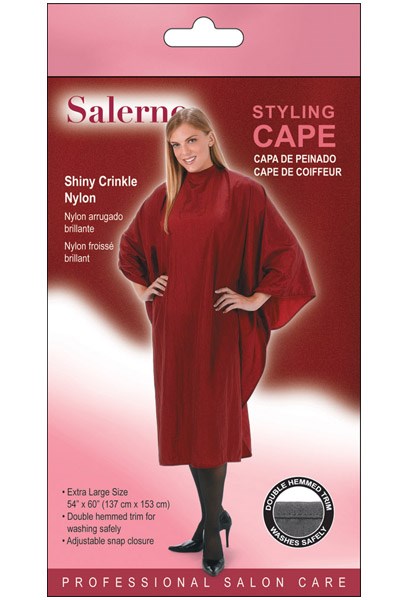 ANNIE Salerno Styling Cape - Shiny Crinkle Nylon Burgundy