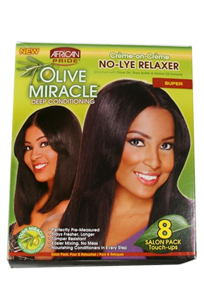AFRICAN PRIDE Olive Miracle 8 Touch Up Relaxer Kit [Super]