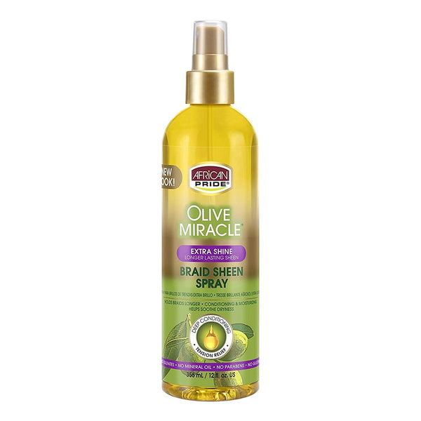 AFRICAN PRIDE Olive Miracle Braid Spray [Extra Shine] (12oz)