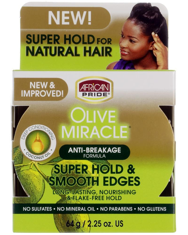 AFRICAN PRIDE Olive Miracle Super Hold & Smooth Edges (2.25oz)