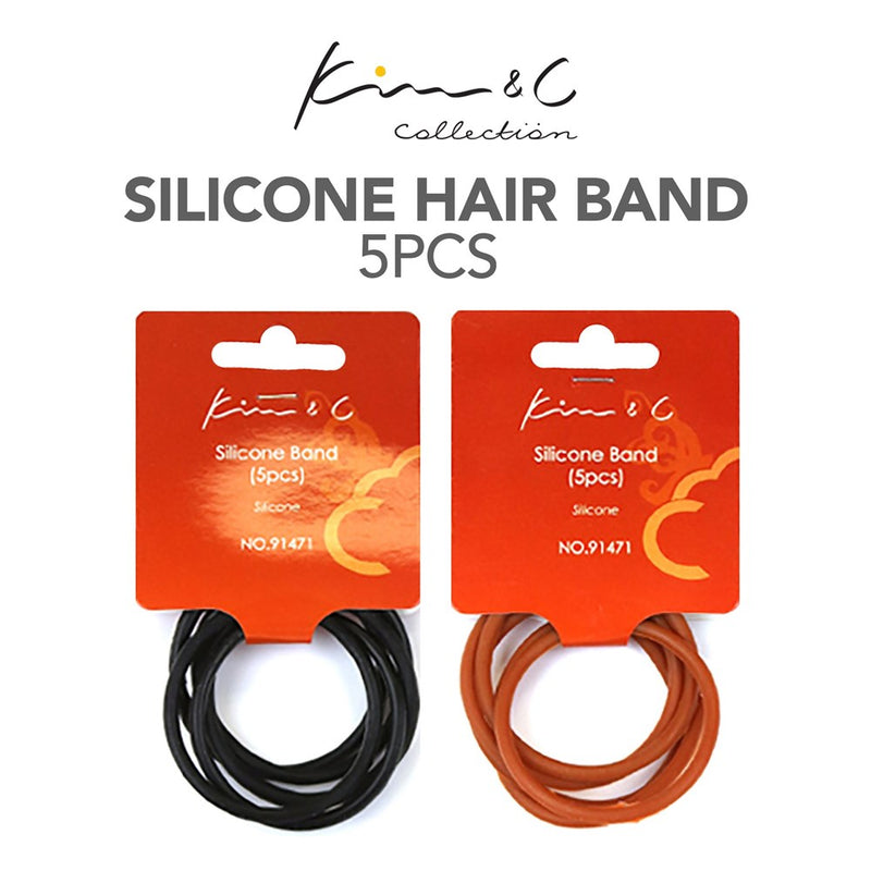 KIM & C 5pcs Silicone Hair Band Ponytailers