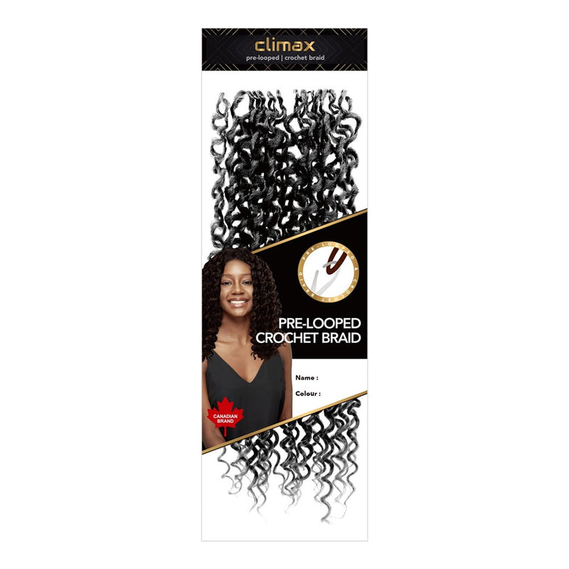CLIMAX PRE-LOOPED CROCHET BRAID-Deep Coily and Wavy 18"