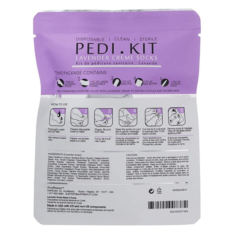 AVRY BEAUTY All-In-One PEDI Kit with Lavender Socks