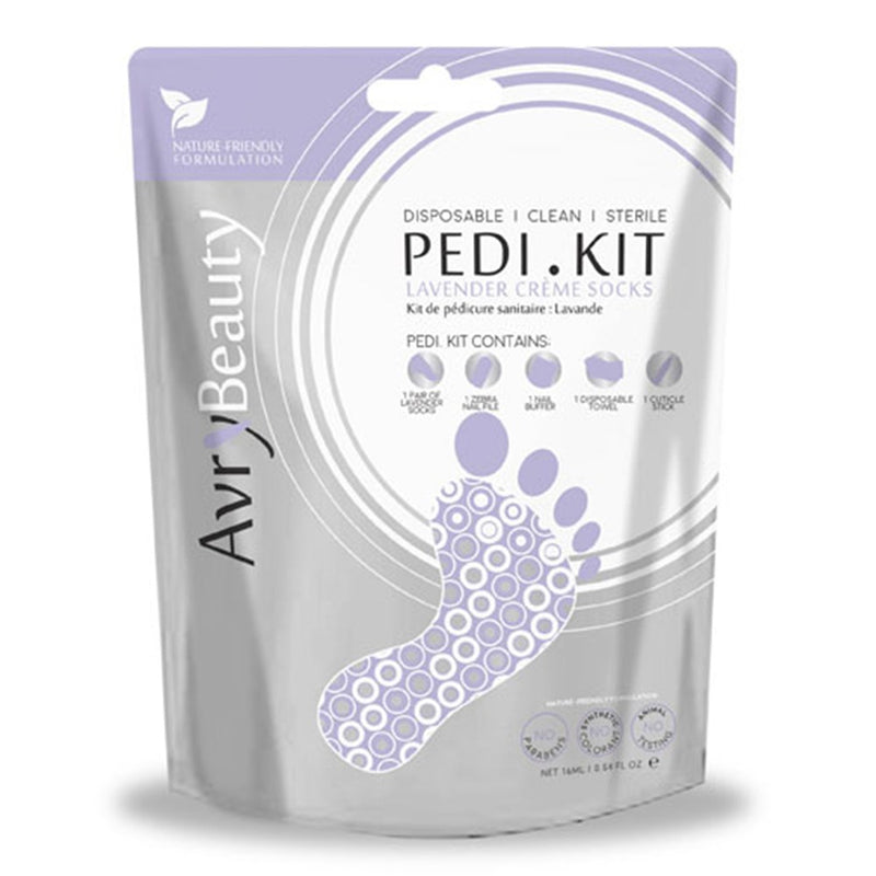 AVRY BEAUTY All-In-One PEDI Kit with Lavender Socks