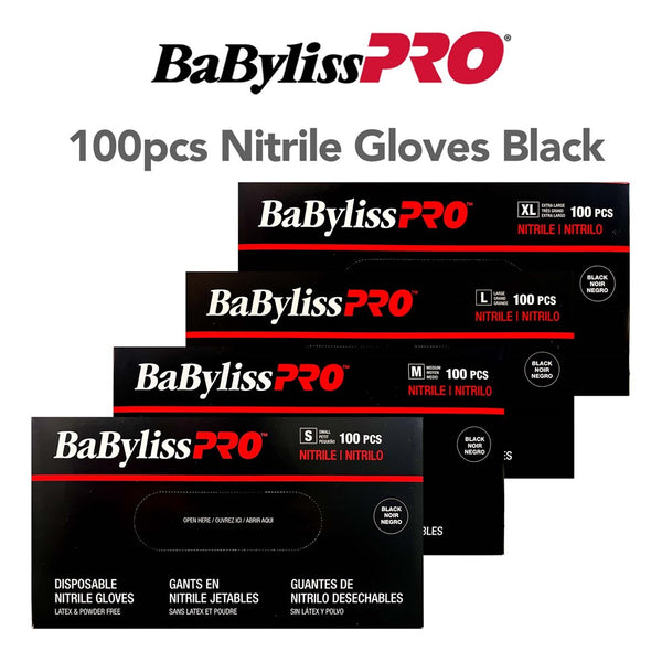 BABYLISS PRO 100pcs Nitrile Gloves Black
