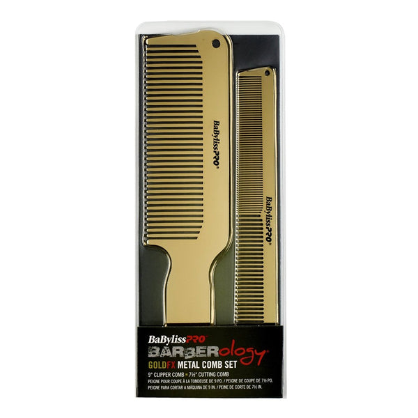 BABYLISS PRO Gold Metal Comb Set [9" clipper & 7-1/2" cutting comb]