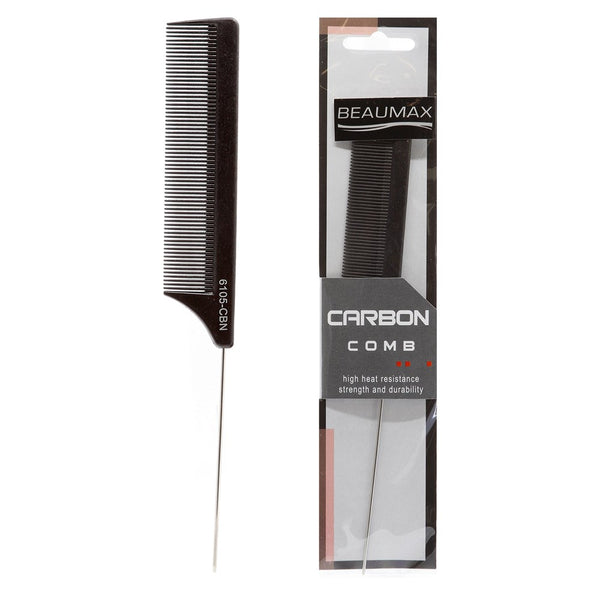 BEAUMAX Carbon Metal Pin Tail Comb