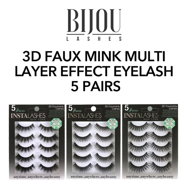 BIJOU 3D Faux Mink Multi Layer Effect Eyelash 5 pairs