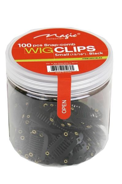 MAGIC COLLECTION 100pcs Wig Clips [Small] #Black [Jar]