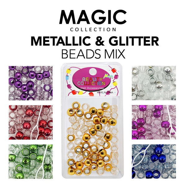MAGIC COLLECTION Metallic & Glitter Beads Mix