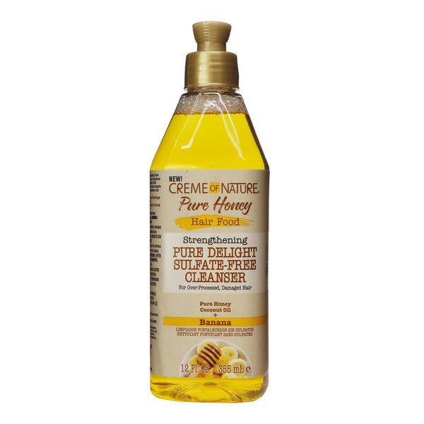 CREME OF NATURE Pure Honey Hair Food Banana Pure Delight Sulfate Free Cleanser (12oz)