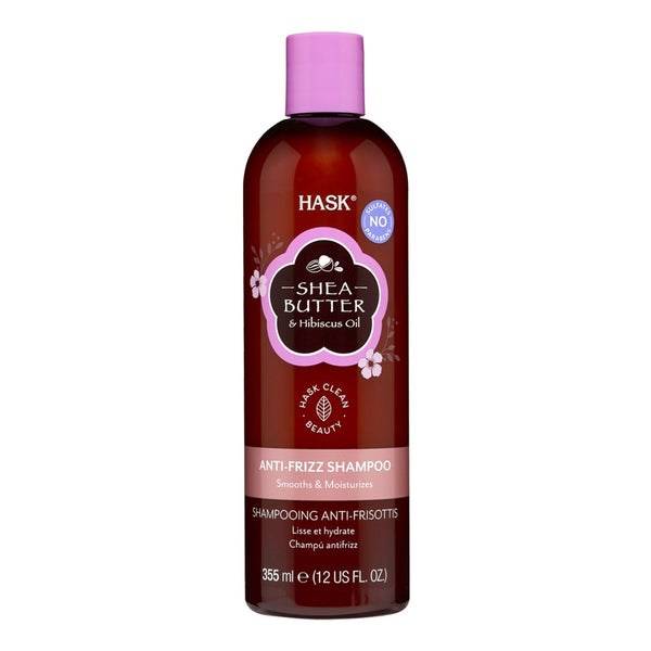 HASK Shea Butter & Hibiscus Oil Anti-Frizz Shampoo (12oz)