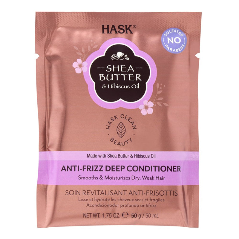 HASK Shea Butter & Hibiscus Oil Anti-Frizz Deep Conditioner Packet (1.75oz)
