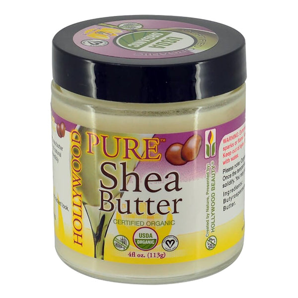 HOLLYWOOD BEAUTY PURE Certified Organic Shea Butter (4oz) - Discontinued