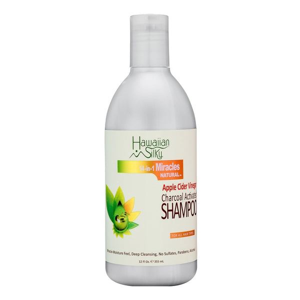 HAWAIIAN SILKY 14 In 1 Miracles Natural Apple Cider Vinegar Charcoal Activated Shampoo (12oz)