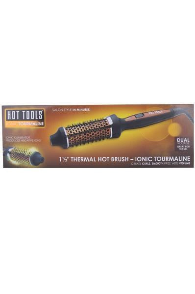 HOT TOOLS 1-1/2 inch Ionic Tourmaline Thermal Hot Brush [Dual Voltage] #1075CN