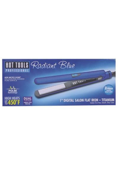 HOT TOOLS 1 inch Titanium Digital Salon Flat Iron [Blue] [Dual Voltage]