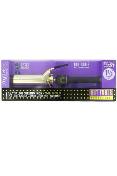 HOT TOOLS 1-1/2 inch Curling Iron/Wand [Extra Long Barrel 24k Gold]