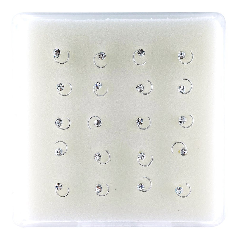 INTERVISION 925 Stering Silver Nose Stud w/tip NP19009-6 (20pcs)