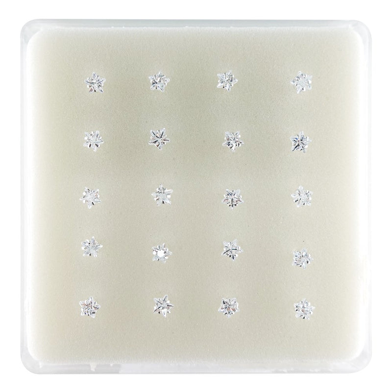 INTERVISION 925 Silver Nose Stud with Cubic Zirconia, no tip, 3mm  19009-9AST (20pcs)