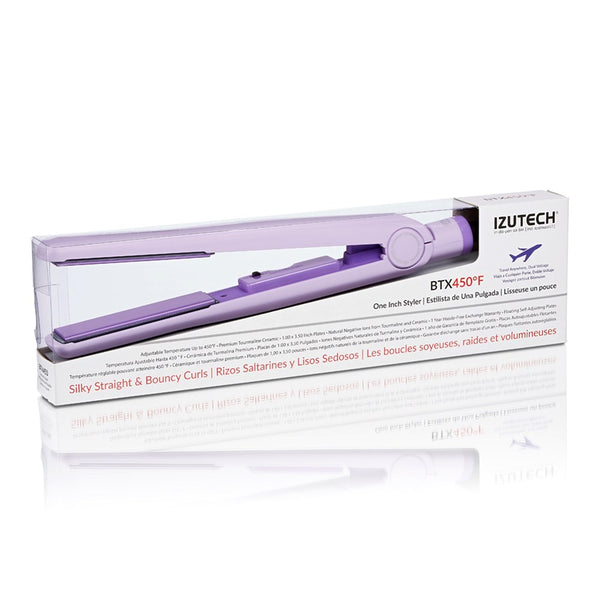 IZUTECH Silky Straight & Bouncy Curls Flat Iron #BTX450 1inch - Purple