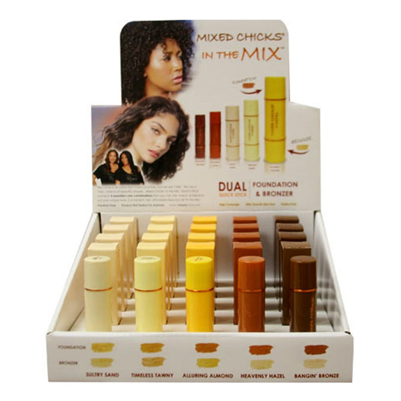 MIXED CHICKS In The Mix Quick Stick Display (20pcs Foundation & Bronzer + 5pcs Tester) - Discontinued